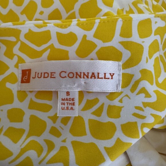 Jude Connally Kerry Dress jude cloth sz small lemon yellow white print - Picture 5 of 7